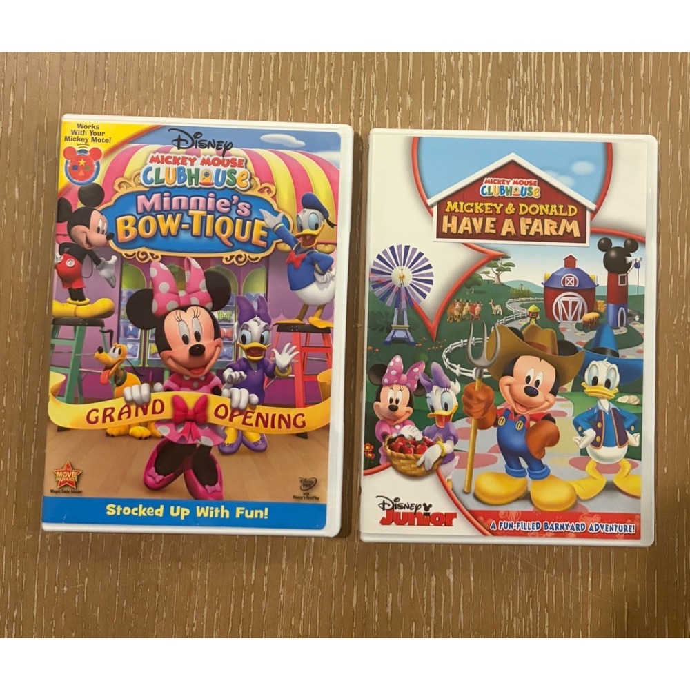 Disney Mickey Mouse Clubhouse DVD Lot Minnie's Bow-Tique Mickey Donald Farm